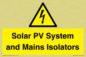 Solar PV System and Mains Isolators
